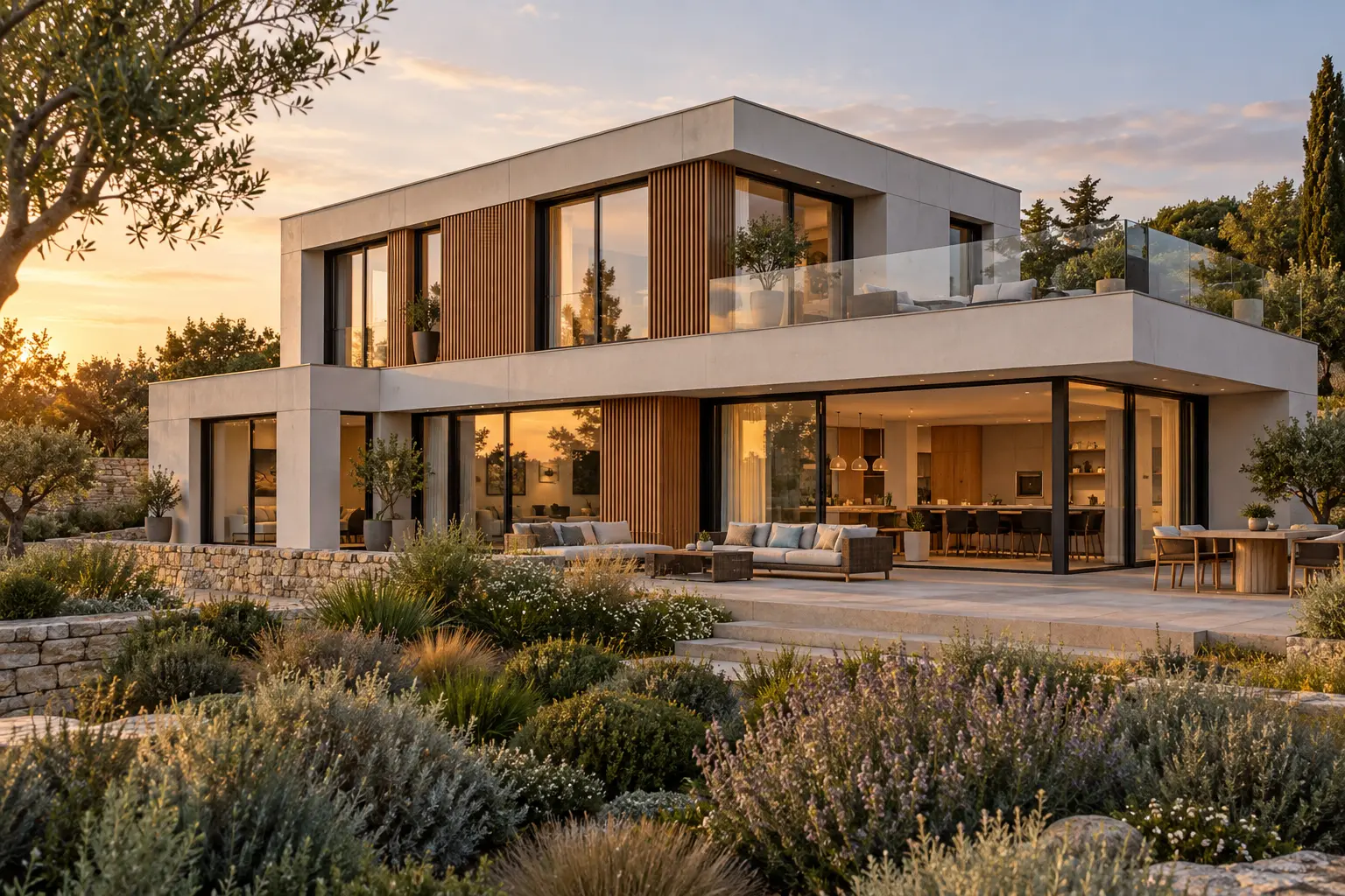 Concept Atlas, villa modulaire en béton à étage
